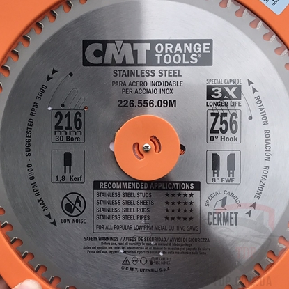 Picture of Griešanas disks metālam CMT 226; 216x1.8x30; Z56; 10°