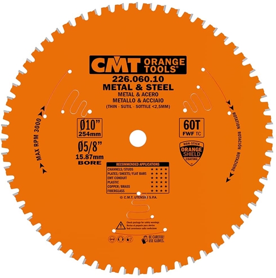 Picture of Griešanas disks metālam CMT 226; 254x2,2x15,87; Z60; 0°