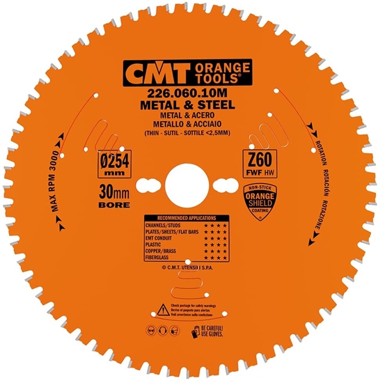 Picture of Griešanas disks metālam CMT 226; 254x2,2x30; Z60; 0°