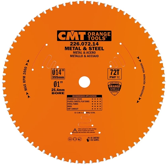 Picture of Griešanas disks metālam CMT 226; 355x2,2x25,4; Z72; 0°