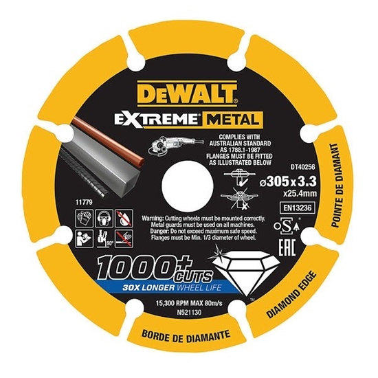 Изображение Griešanas disks metālam DeWalt; 305x3,3x25,4 mm