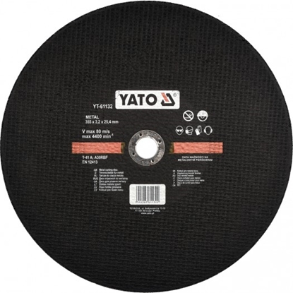 Attēls no Griešanas disks metālam Yato YT-61132; 355x3,2x25,4 mm