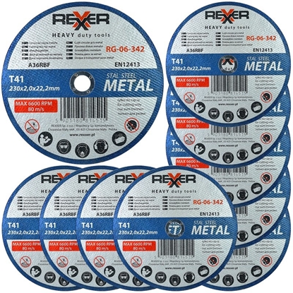 Picture of Griešanas disks metālam Rexxer RC-06-231; 230x2,0x22,2 mm; 10 gab.
