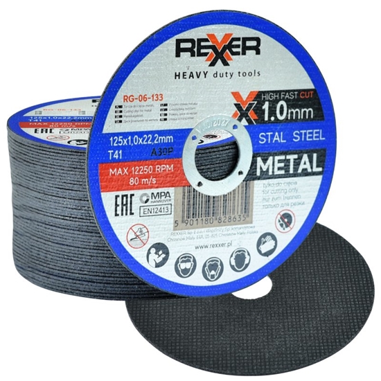 Picture of Griešanas disks metālam Rexxer RG-06-152; 125x1,0x22,2 mm; 50 gab.