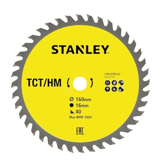 Picture of Griešanas disks Stanley STA13105-XJ; 160x16 mm; Z40