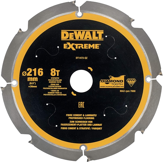 Изображение Griešanas disks šķiedru cementam DeWalt DT1473-QZ; 8T; 216x30 mm