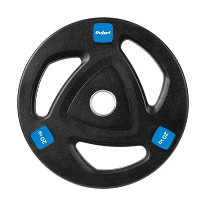 Picture of Gumijas pārklājuma čuguna olimpiskie svaru disks 20kg, diametrs 51mm , REBEL ACTIVE