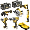 Изображение Instrumentu komplekts DeWalt DCK623P3-QW (DCG405 + DCS367 + DCS570 + DCF887 + DCD796 + DCL050); 18 V; 3x5,0 Ah akum.