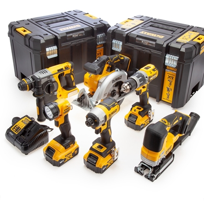 Изображение Instrumentu komplekts DeWalt DCK690P3T-QW (DCD796+DCF887+DCS565+DCS334+DCH273+DCL040); 18V; 3x5,0 Ah akum.