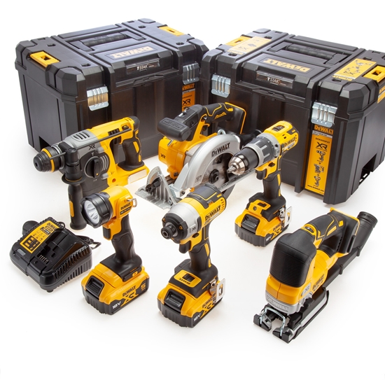 Picture of Instrumentu komplekts DeWalt DCK690P3T-QW (DCD796+DCF887+DCS565+DCS334+DCH273+DCL040); 18V; 3x5,0 Ah akum.