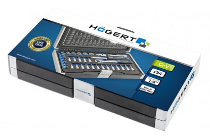 Attēls no Instrumentu komplekts Hogert HT1R464; 1/4''; 34 gab.