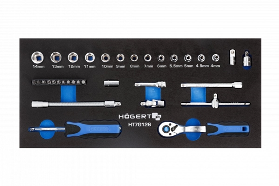 Picture of Instrumentu komplekts Hogert HT7G126; 1/4''; 34 gab.