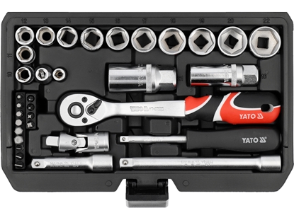 Attēls no Instrumentu komplekts Yato YT-38700; 1/4''; 3/8''; 34 gab.