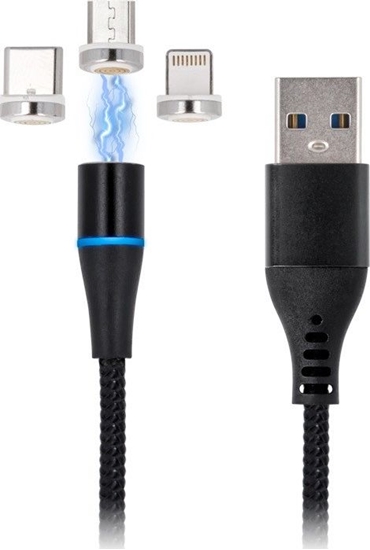 Picture of Kabel USB MaxLife  USB-A - USB-C + microUSB + Lightning 1 m Czarny (8_2247520)