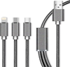 Picture of Kabel USB MaxLife  USB-A - USB-C + microUSB + Lightning 1 m Szary (OEM001651)