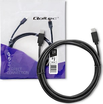 Изображение Kabel USB Qoltec USB-C - USB-C 2.5 m Czarny (52347)