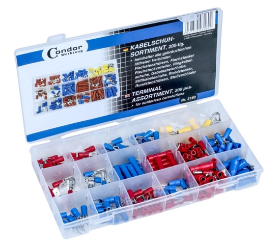 Изображение Kabeļu uzgaļu pievienošanas komplekts Condor Werkzeug C3160; 200 gab.