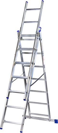 Picture of KASTOM DRABINA ALUMINIOWA  3x 9 STOPNI 150KG VHR