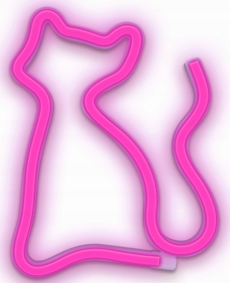 Изображение Kinkiet Forever Light Neon LED KOT róowy Bat + USB FLNEO4