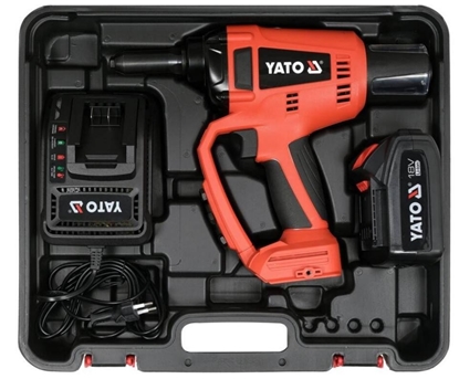 Attēls no Kniedējamā ierīce (darbināma ar akumulatoru) Yato YT-82955; 18 V; 1x3,0 Ah akum.