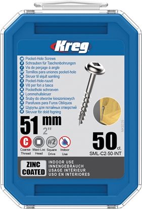 Изображение Koka skrūve Kreg SML-C2; Maxi-Loc; 2,00''; 51 mm; 50 gab.