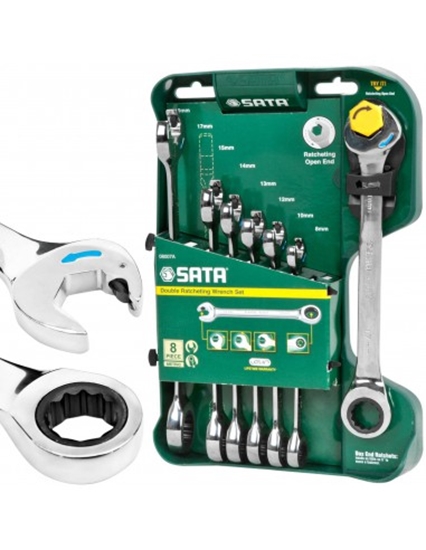 Picture of Kombinētu atslēgu komplekts Sata S08007A; 8-19 mm; 8 gab.