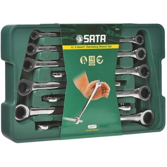 Picture of Kombinētu atslēgu komplekts Sata S08016; 8-19 mm; 10 gab.