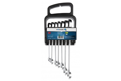 Attēls no Kombinētu uzgriežņu atslēgu komplekts Hogert HT1R397; 10-19 mm; 7 gab.