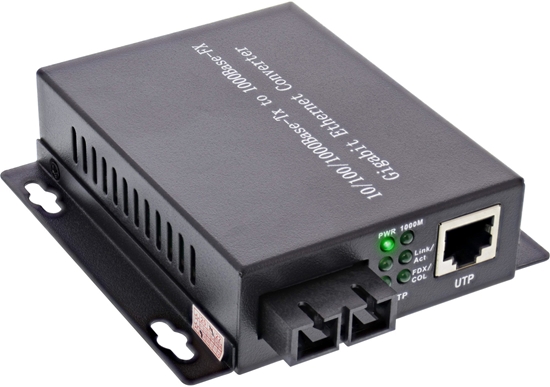 Picture of Konwerter wiatowodowy InLine InLine® Network Media Converter 10/100/1000Mb/s TP to FO (SC Duplex), MM, 550m