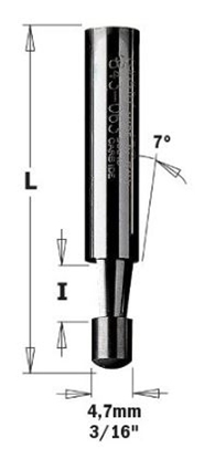 Изображение Kopējošā frēze CMT 843.063.11-X50; S=6,35 mm; D=6,35X6,35 mm; 50 gab.