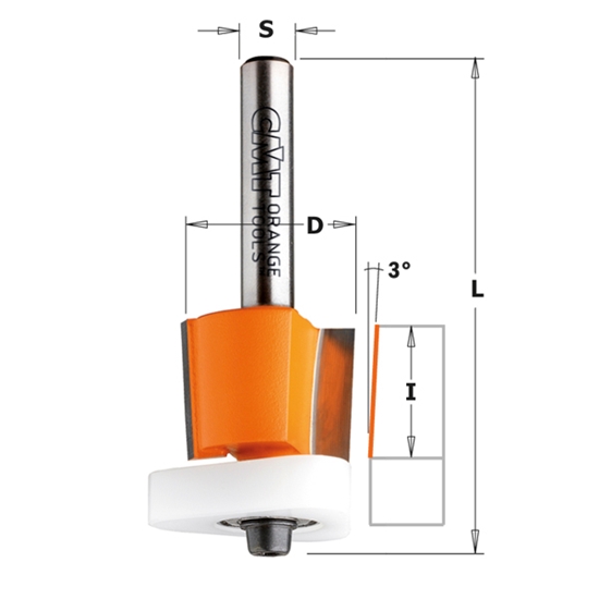 Изображение Kopējošā frēze CMT; S=6 mm; D=12,7 mm; ar lodīšgultni