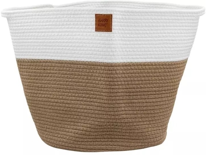 Picture of Kosz na zabawki, dla psa, biay/ beowy, materia sznurek baweniany, rozmiar 35x35cm