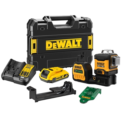Picture of Krustveida lāzera nivelieris DeWalt XR DCE089D1G18; 18 V; 1x2,0 Ah akum.