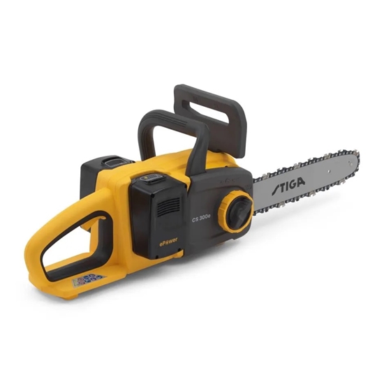 Изображение Ķēdes zāģis Stiga CS 300e Kit; 2x20 V; 30 cm; 2x4,0 Ah akum.; ar sienas turētāju