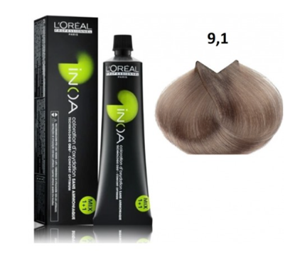 Изображение L’Oréal Professionnel INOA Color 9.1 Professional Hair Color 60 g