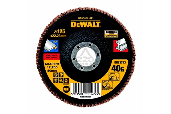 Изображение Lāpstveida slīpēšanas disks DeWalt DT30602-QZ; 125 mm; 1 gab.