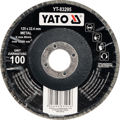 Attēls no Lāpstveida slīpēšanas disks Yato YT-83296; P120; 125x22 mm