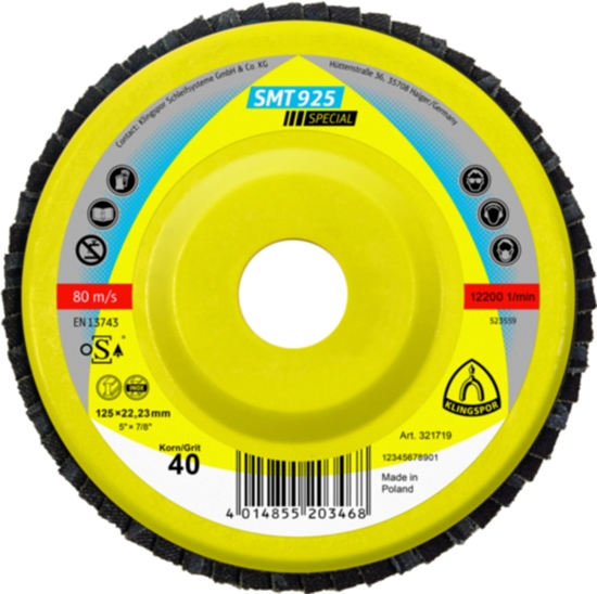 Picture of Lāpstveida slīpēšanas disks Klingspor 321720; 125x22,23 mm; G60; 10 gab.