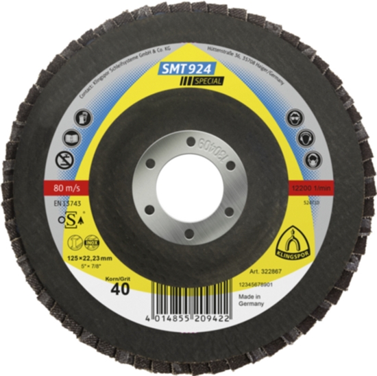 Изображение Lāpstveida slīpēšanas disks Klingspor 322862; 115x22,23 mm; G40; 10 gab.