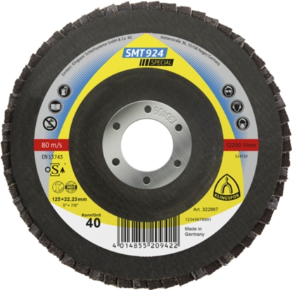 Изображение Lāpstveida slīpēšanas disks Klingspor 322867; 125x22,23 mm; G40; 10 gab.