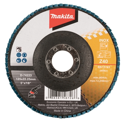 Изображение Lāpstveida slīpēšanas disks Makita D-74223; 125x22,3 mm; Z40