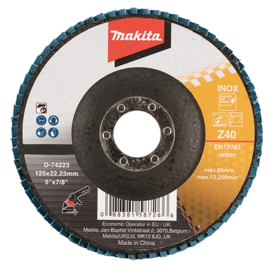 Изображение Lāpstveida slīpēšanas disks Makita D-74223; 125x22,3 mm; Z40