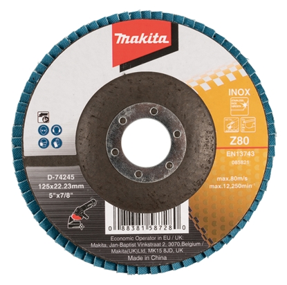 Изображение Lāpstveida slīpēšanas disks Makita D-74245; 125x22,3 mm; Z80
