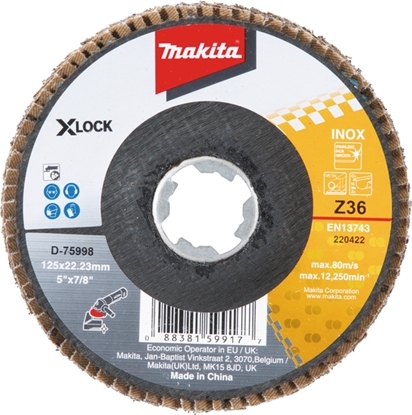 Изображение Lāpstveida slīpēšanas disks Makita D-75998; X-lock; 125 mm; K36
