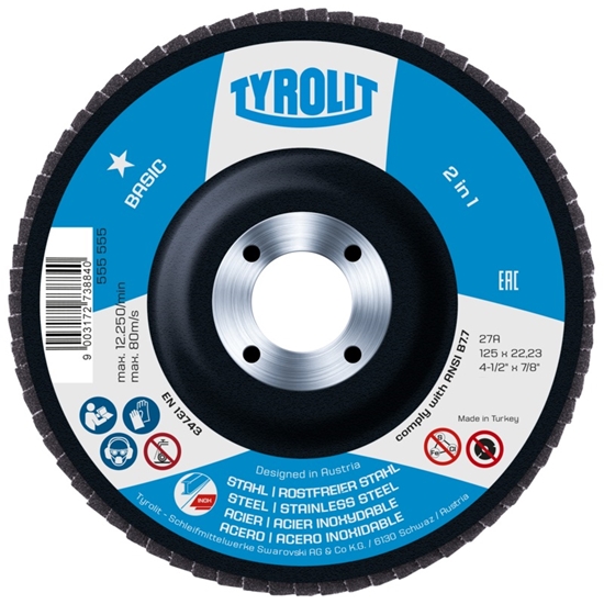 Picture of Lāpstveida slīpēšanas disks Tyrolit 34659316; 125 mm; P80