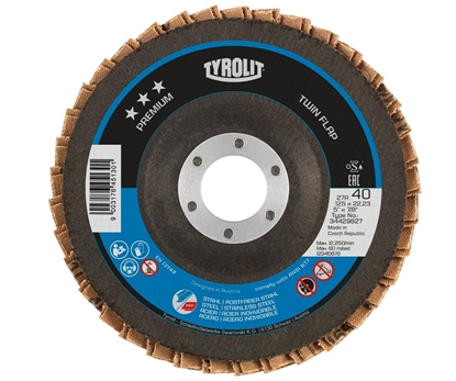 Picture of Lāpstveida slīpēšanas disks Tyrolit T34429827; 125x22,23 mm; K40