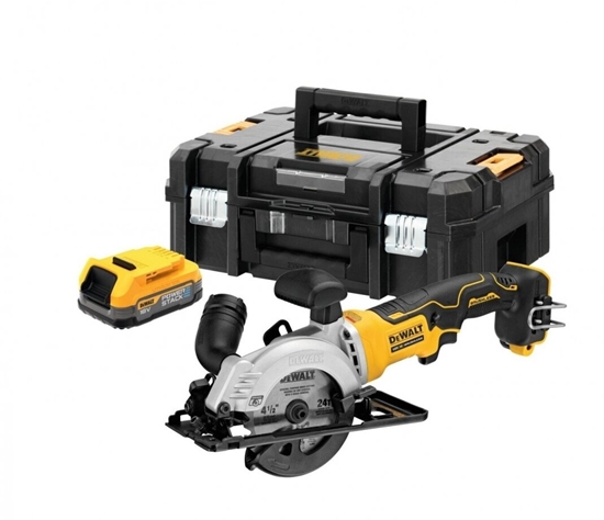 Изображение Leņķa slīpmašīna DeWalt DCS571E1T-XJ; 18 V; 1x1,7 Ah akum.