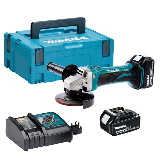 Изображение Leņķa slīpmašīna Makita DGA452RTJ; 18 V; 2x5,0 Ah akum.
