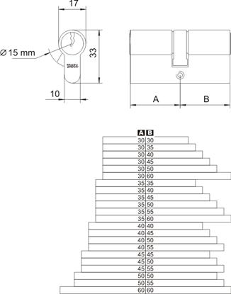 Picture of LOB Wkadka bbenkowa asymetryczna 30x35mm YETI nikiel satyna