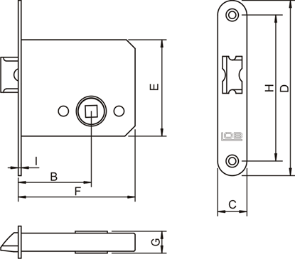 Изображение LOB Zamek wpuszczany zapadkowy 50mm krótki 1szt. (Z050)